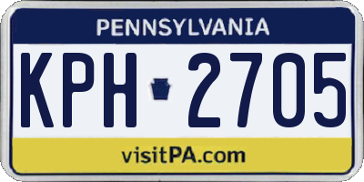 PA license plate KPH2705
