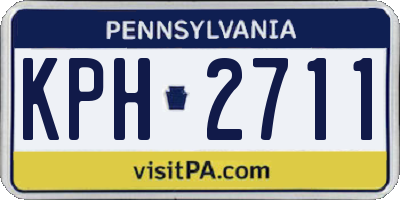 PA license plate KPH2711