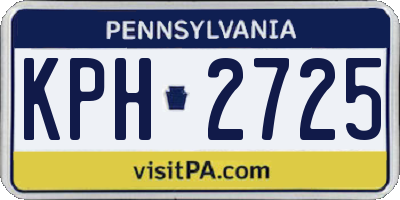 PA license plate KPH2725