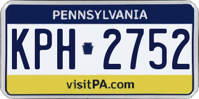 PA license plate KPH2752