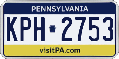 PA license plate KPH2753