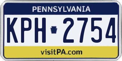 PA license plate KPH2754