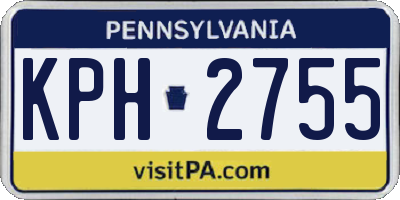 PA license plate KPH2755