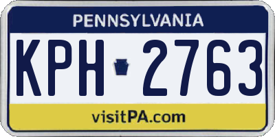 PA license plate KPH2763