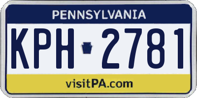 PA license plate KPH2781