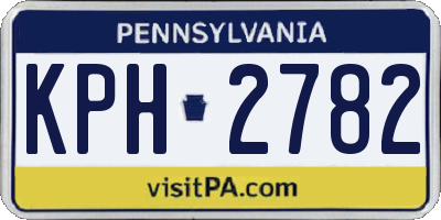 PA license plate KPH2782