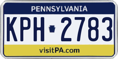 PA license plate KPH2783