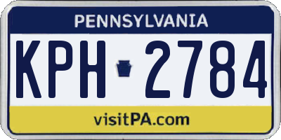 PA license plate KPH2784
