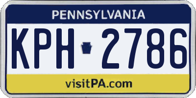 PA license plate KPH2786