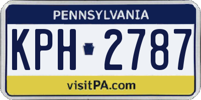 PA license plate KPH2787