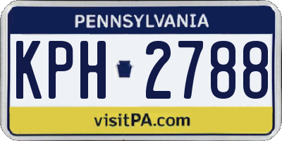 PA license plate KPH2788