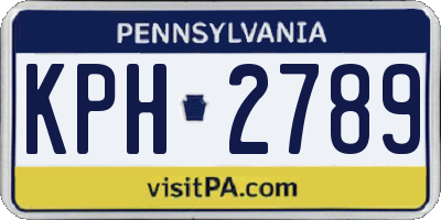 PA license plate KPH2789