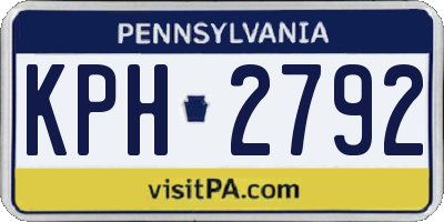 PA license plate KPH2792
