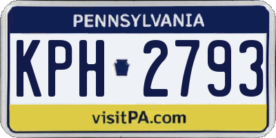 PA license plate KPH2793