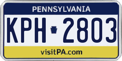 PA license plate KPH2803