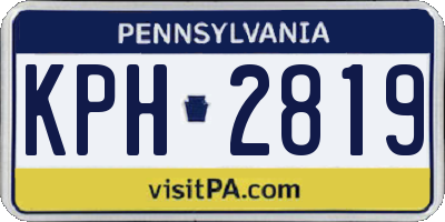 PA license plate KPH2819