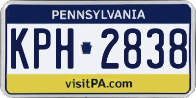 PA license plate KPH2838