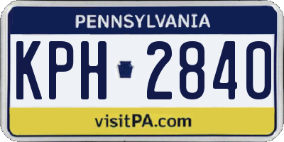 PA license plate KPH2840