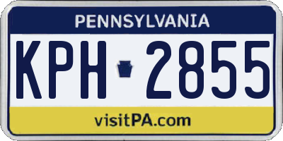 PA license plate KPH2855