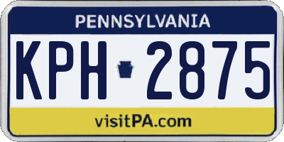 PA license plate KPH2875