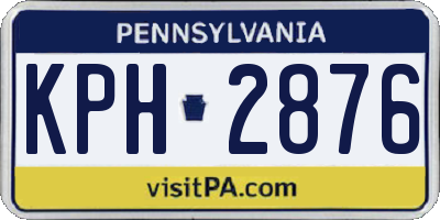 PA license plate KPH2876