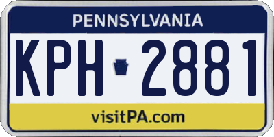 PA license plate KPH2881