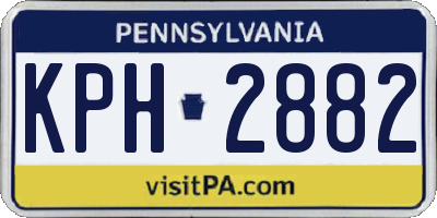 PA license plate KPH2882