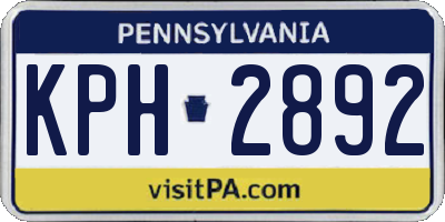 PA license plate KPH2892
