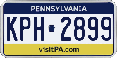 PA license plate KPH2899