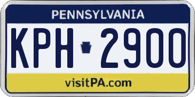 PA license plate KPH2900