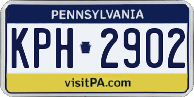 PA license plate KPH2902