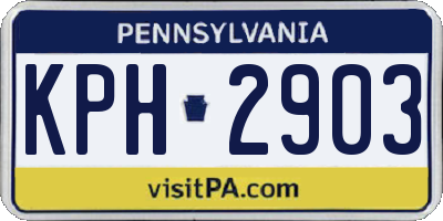 PA license plate KPH2903