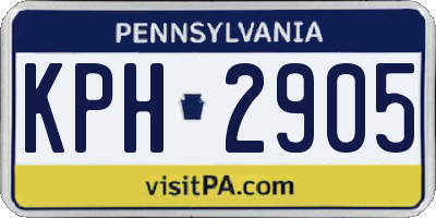 PA license plate KPH2905