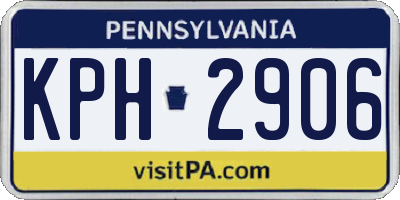 PA license plate KPH2906