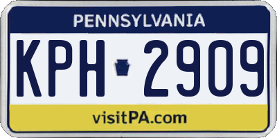 PA license plate KPH2909