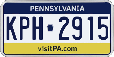PA license plate KPH2915