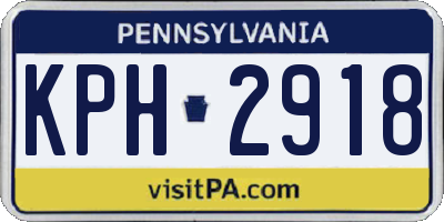 PA license plate KPH2918