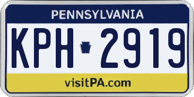 PA license plate KPH2919