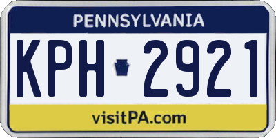 PA license plate KPH2921