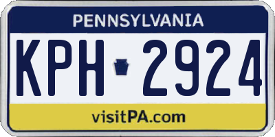PA license plate KPH2924