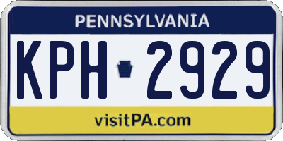 PA license plate KPH2929