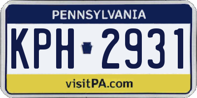 PA license plate KPH2931