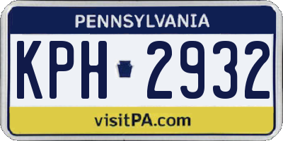 PA license plate KPH2932