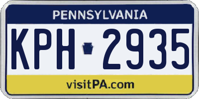 PA license plate KPH2935