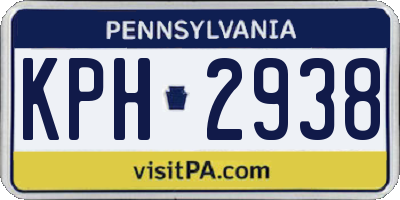 PA license plate KPH2938