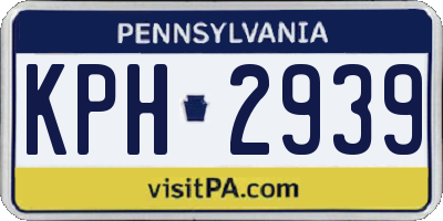 PA license plate KPH2939