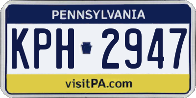 PA license plate KPH2947