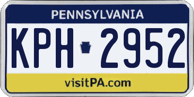 PA license plate KPH2952