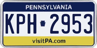 PA license plate KPH2953