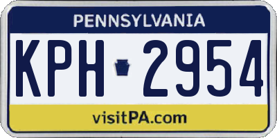 PA license plate KPH2954